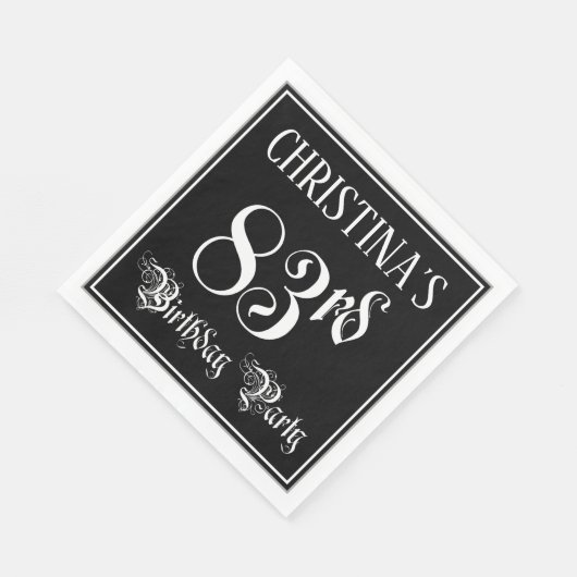 83e verjaardag Partij — Fancy Manuscript + de Naam Servet (Hoek)