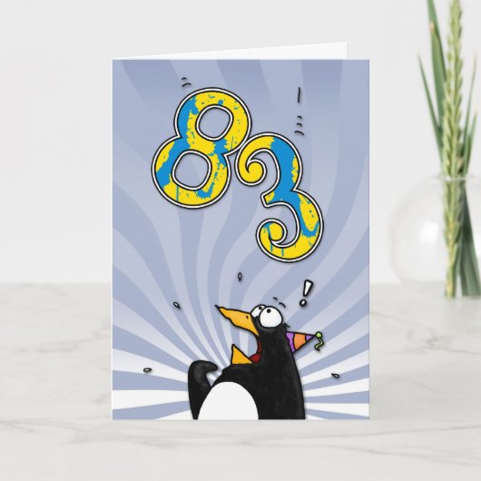 83e verjaardag - Penguin Surprise Kaart (Voorkant)