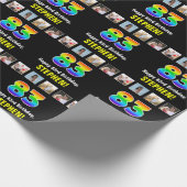 83e verjaardag: Regenboog "83"; Aangepaste foto's  Cadeaupapier (Hoek)