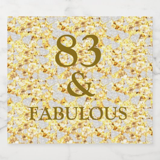 83e verjaardag sparkling wijnetiket (Enkel label)