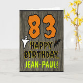 83e verjaardag: Spooky Halloween Thema, aangepaste Kaart (Gele Bloem)