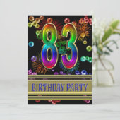 83e verjaardag Uitnodiging met bellen (Staand voorkant)