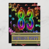 83e verjaardag Uitnodiging met bellen (Voorkant / Achterkant)