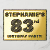 83e verjaardag van de partij — Vet, houten graan Folie Uitnodiging (Voorkant)