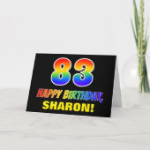 83e verjaardag: Vet, Vun, Eenvoudig, Regenboog 83 Kaart (Voorkant)