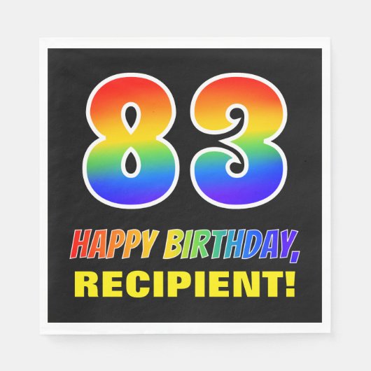 83e verjaardag: Vet, Vun, Eenvoudig, Regenboog 83 Servet