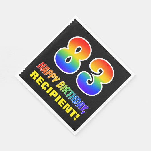 83e verjaardag: Vet, Vun, Eenvoudig, Regenboog 83 Servet (Hoek)