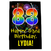 83e verjaardag: Vuurwapenpatroon van de vlinder +  Medium Cadeauzakje (Voorkant)