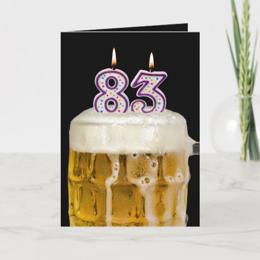 83e verjaardag zwarte bier kaart (Voorkant)