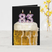 83e verjaardag zwarte bier kaart (Gele Bloem)