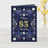 83e verjaardagskaart met juwelen kaart (Gele Bloem)