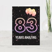 83e vogelballonnen en Confetti Kaart (Voorkant)