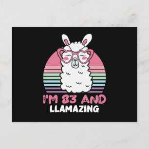 83rd Birthday Llamazing Llama 83 Year Old Birthday Briefkaart