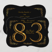 83rd, Birthday party 83rd, geweldige Gatsby, zwart Kaart (Voorkant / Achterkant)