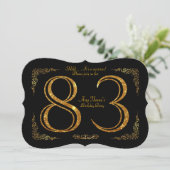 83rd, Birthday party 83rd, geweldige Gatsby, zwart Kaart (Staand voorkant)