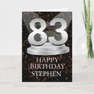 83rd Birthday Spotlights Voeg een naam toe Kaart