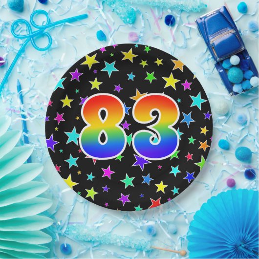 83ste evenement: Bold, Fun, Kleurrijke Regenboog 8 Papieren Bordje (Feest)