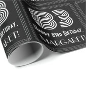 83ste verjaardag: Art Deco geïnspireerd look "83"  Cadeaupapier (Rol Hoek)