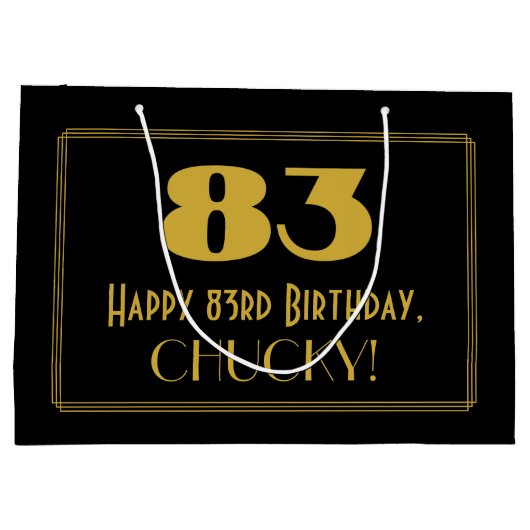 83ste verjaardag — Art Deco geïnspireerde look "83 Groot Cadeauzakje (Achterkant)
