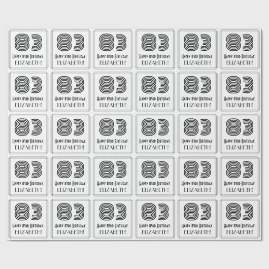 83ste verjaardag: Art Deco geïnspireerde stijl "83 Cadeaupapier (Vlak)