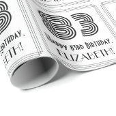 83ste verjaardag: Art Deco geïnspireerde stijl "83 Cadeaupapier (Rol Hoek)