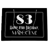 83ste verjaardag: Art Deco geïnspireerde stijl "83 Groot Cadeauzakje (Voorkant)