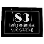 83ste verjaardag: Art Deco geïnspireerde stijl "83 Groot Cadeauzakje (Achterkant)