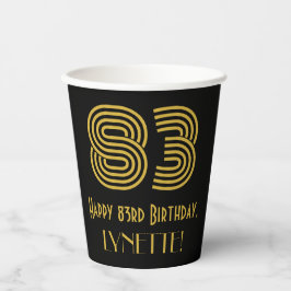 83ste verjaardag: Art Deco geïnspireerde uitstrali Papieren Bekers