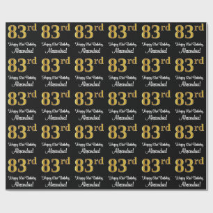 83ste verjaardag: Elegante luxe Faux Gold look # Cadeaupapier