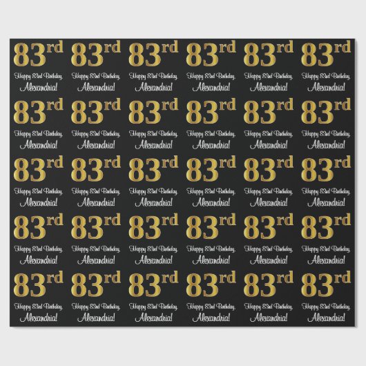 83ste verjaardag: Elegante luxe Faux Gold look # Cadeaupapier (Vlak)