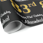 83ste verjaardag: Elegante luxe Faux Gold look # Cadeaupapier (Rol Hoek)