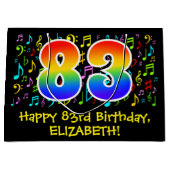 83ste verjaardag - Kleurrijke muzieksymbolen, Rain Groot Cadeauzakje (Voorkant)