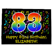 83ste verjaardag - Kleurrijke muzieksymbolen, Rain Groot Cadeauzakje (Achterkant)