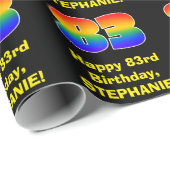 83ste verjaardag: Leuke, kleurrijke regenboog geïn Cadeaupapier (Rol Hoek)