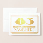 83ste verjaardag; naam + Art Deco geïnspireerd loo Folie Kaarten (Voorkant met envelop)