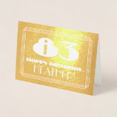 83ste verjaardag: naam + Art Deco geïnspireerd loo Folie Kaarten (Voorkant)