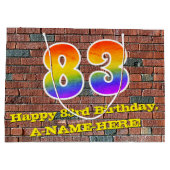 83ste verjaardag: Plezier, op graffiti geïnspireer Groot Cadeauzakje (Achterkant)