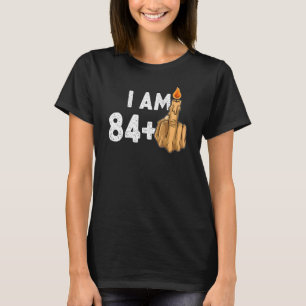 84+1 Middelvinger Vinger 85e verjaardag Provocatie T-shirt