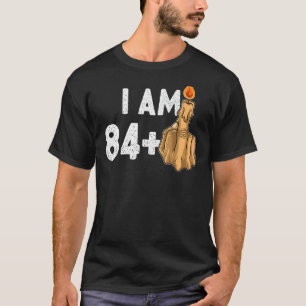 84+1 Middelvinger Vinger 85e verjaardag Provocatie T-shirt