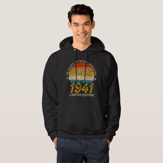 84 jaar oud 1941 Retro Geweldige 84e verjaardagsca Hoodie (Voorkant volledig)