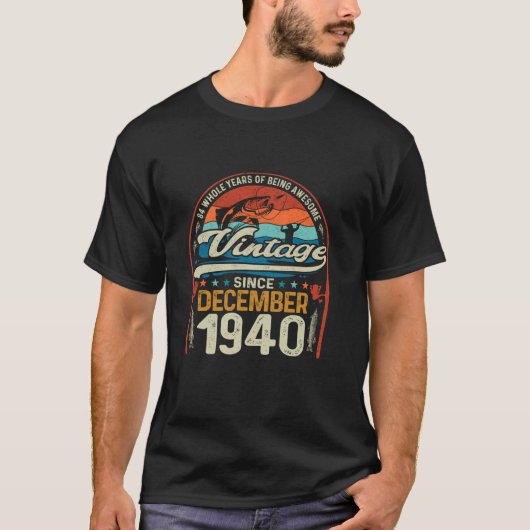 84 Jaar Oud Gevist Lover 84e Verjaardag Geboren De T-shirt (Voorkant)