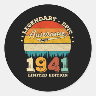 84 jaar oude Bday 1941 Geweldige 84e verjaardagsca Ronde Sticker