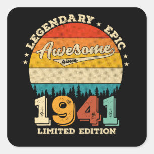84 jaar oude Bday 1941 Geweldige 84e verjaardagsca Vierkante Sticker