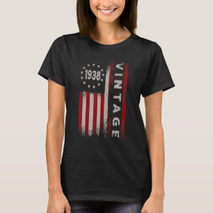 84 jaar oude Vintage 1938 Amerikaanse vlag 84e geb T-shirt