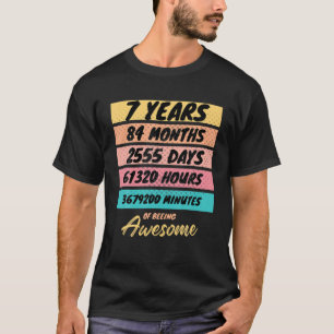 84 maanden Kinder Retro 7 jaar oude verjaardag T-shirt