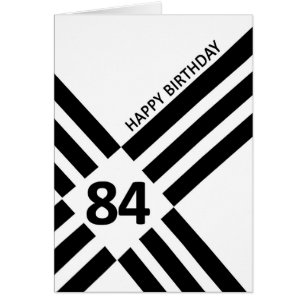 84e diagonaal ontwerp zwarte lijn Birthday