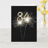 84e jaarsparklers op zwart kaart (Gele Bloem)