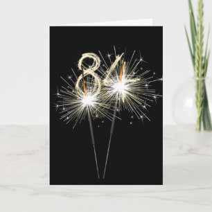 84e jaarsparklers op zwart kaart