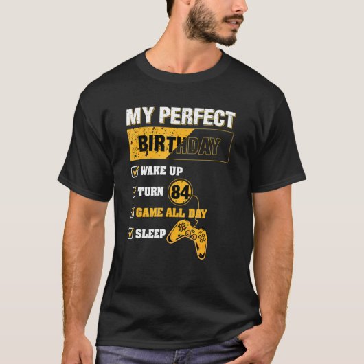 84e perfecte gamer van 84 jaar oude games t-shirt (Voorkant)
