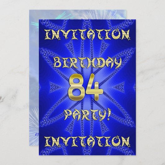 84e uitnodiging van de Birthday (Voorkant / Achterkant)